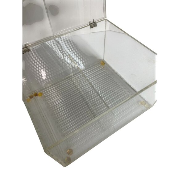 VTG Clear Acrylic Cigar Humidor 10x9x6 Professional Humidifer Tobacco Divider - Picture 5 of 9